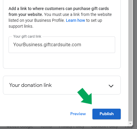 Publish Your Gift Card Google My Business Post